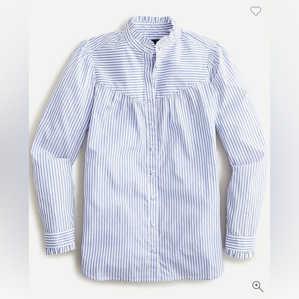 J.Crew Ruffle-trim shirt in striped cotton poplin